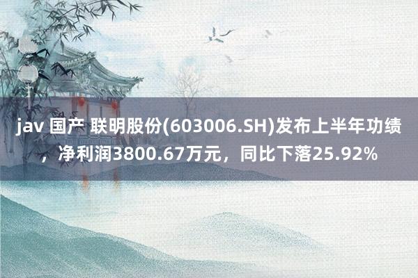 jav 国产 联明股份(603006.SH)发布上半年功绩，净利润3800.67万元，同比下落25.92%