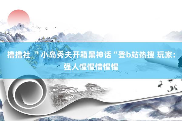 撸撸社 ＂小岛秀夫开箱黑神话“登b站热搜 玩家:强人惺惺惜惺惺