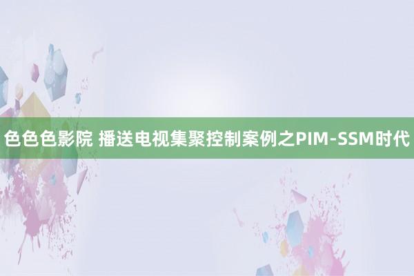 色色色影院 播送电视集聚控制案例之PIM-SSM时代