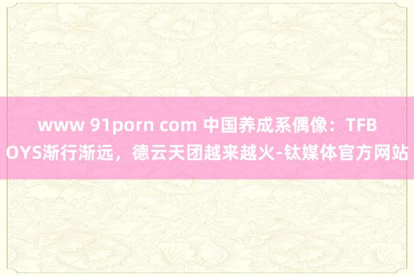 www 91porn com 中国养成系偶像：TFBOYS渐行渐远，德云天团越来越火-钛媒体官方网站