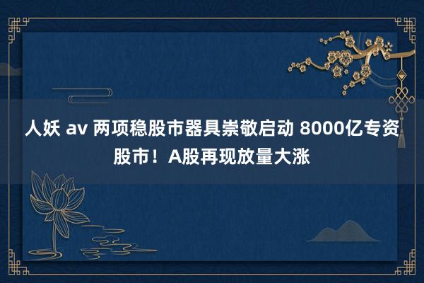 人妖 av 两项稳股市器具崇敬启动 8000亿专资股市！A股再现放量大涨