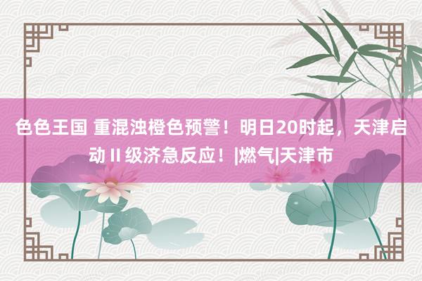 色色王国 重混浊橙色预警！明日20时起，天津启动Ⅱ级济急反应！|燃气|天津市