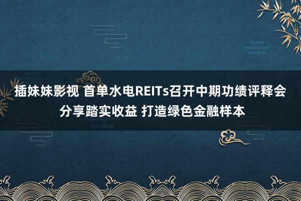 插妹妹影视 首单水电REITs召开中期功绩评释会 分享踏实收益 打造绿色金融样本