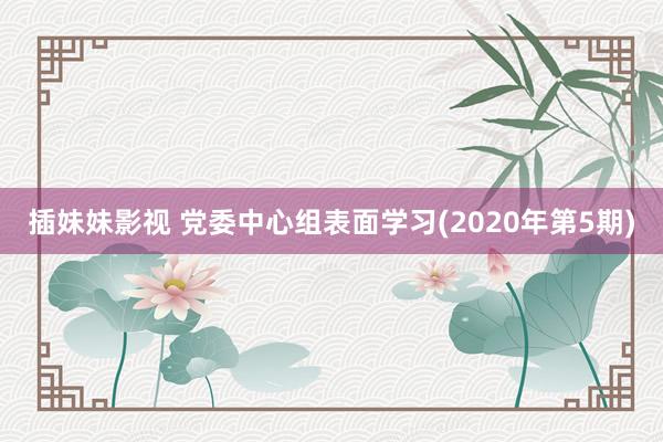 插妹妹影视 党委中心组表面学习(2020年第5期)