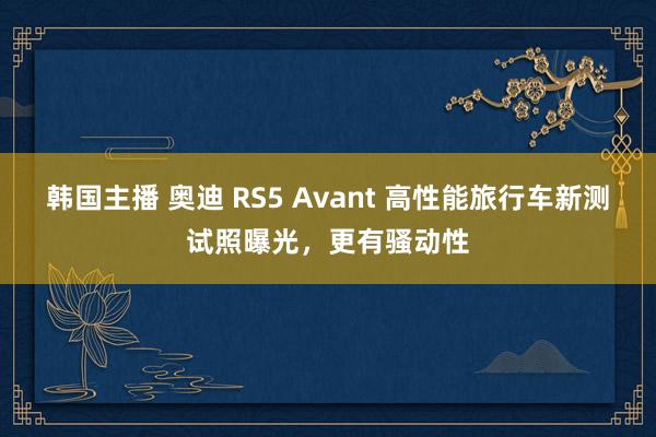 韩国主播 奥迪 RS5 Avant 高性能旅行车新测试照曝光，更有骚动性