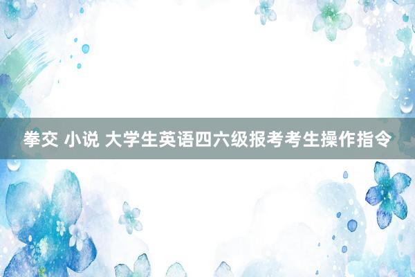 拳交 小说 大学生英语四六级报考考生操作指令